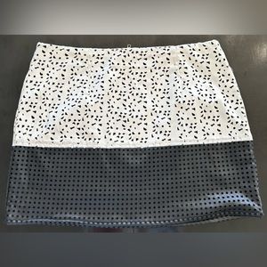 Black and White Leather Skirt